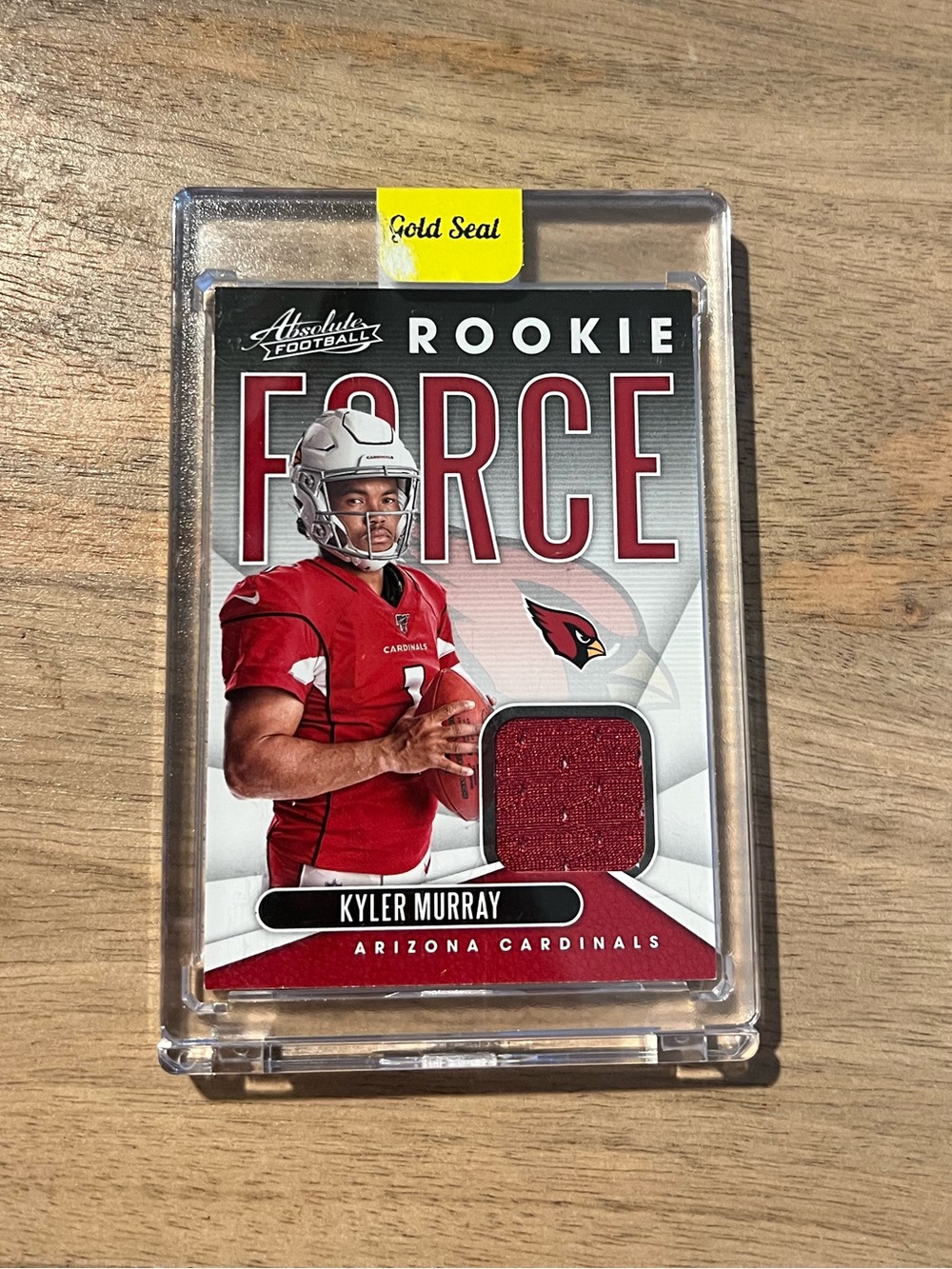 Absolute Rookie Force Kyler Murray Card with game worn patch.